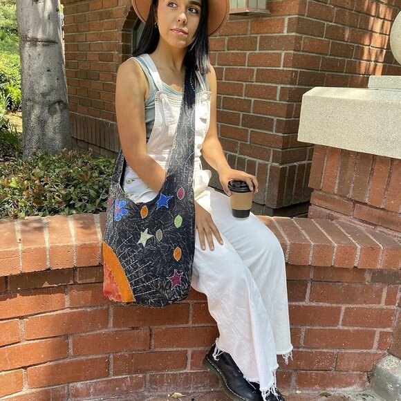 Elements of Nature Bohemian Hand-Stitched Hippie Hippy Shoulder Crossbody Monk H - Picture 7 of 9